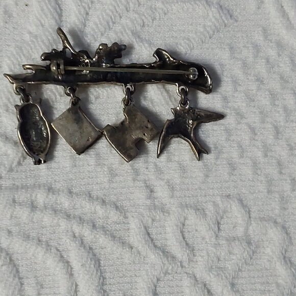 Sterling Silver Birdwatcher Pin Brooch - Picture 2 of 2